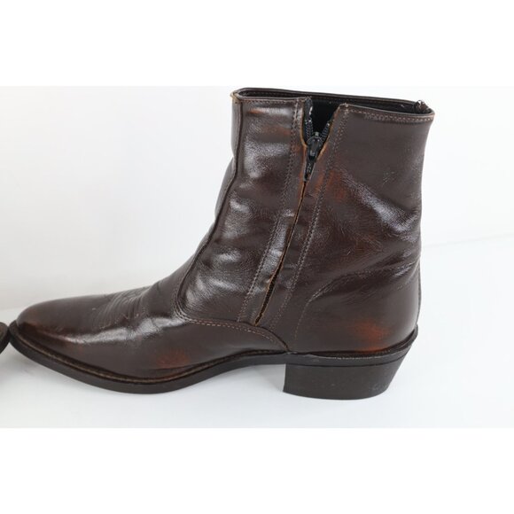 Vtg 70s Streetwear Mens 10 EW Tribal Leather Side Zip Chelsea Boots Brown USA main image 14